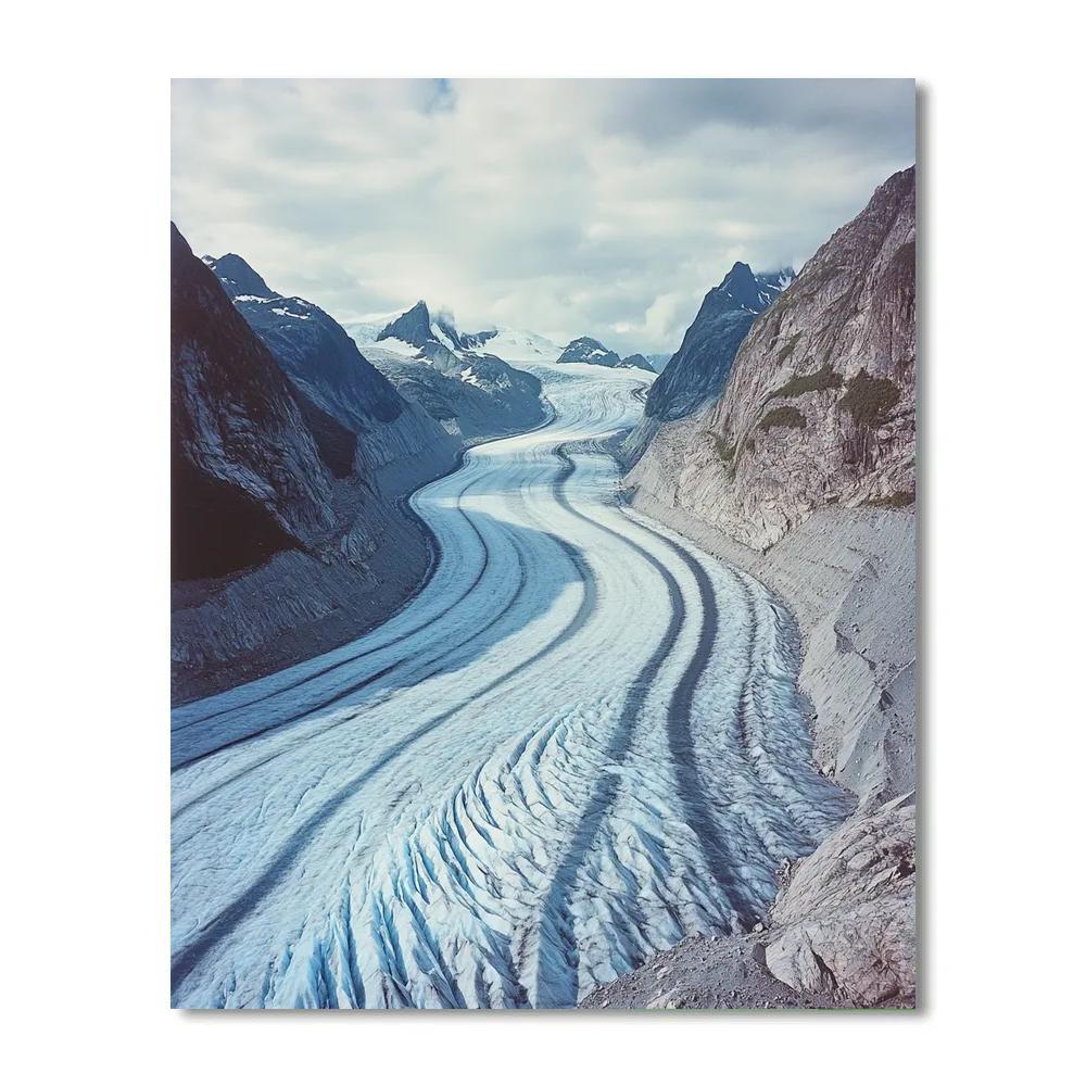 Leonardo Da Vinci Inspired Mountain Glacier Veins Painting by numbers kit
