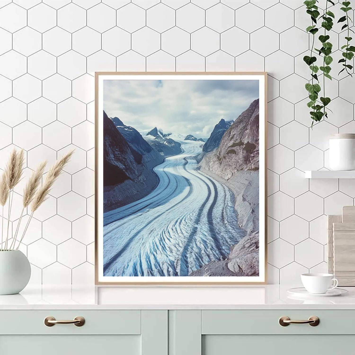 Leonardo Da Vinci Inspired Mountain Glacier Veins Painting by numbers kit
