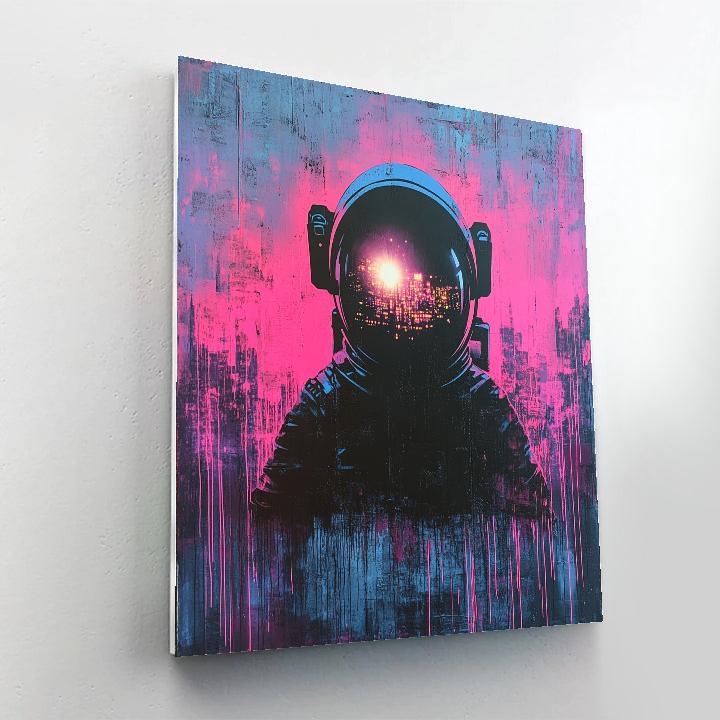 Banksy Inspired Astronaut Graffiti Number painting