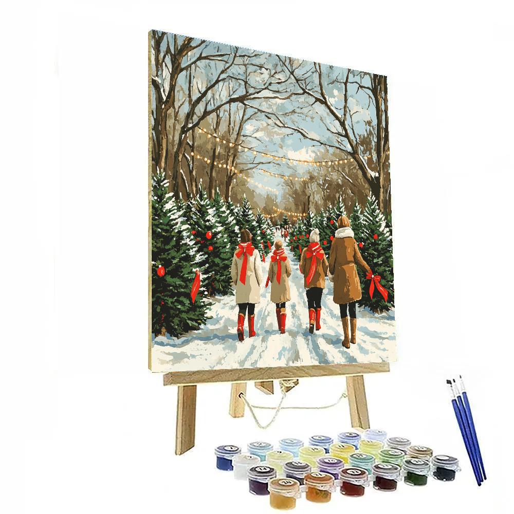Tree Farm Ribbon Hunt Numbered painting kits