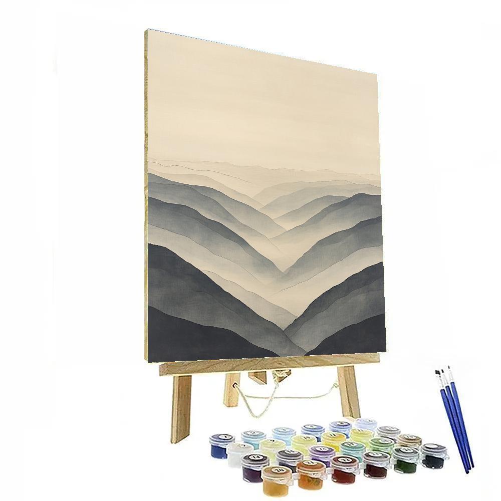 Leonardo Da Vinci Inspired Valley Fog River Paint by numbers art