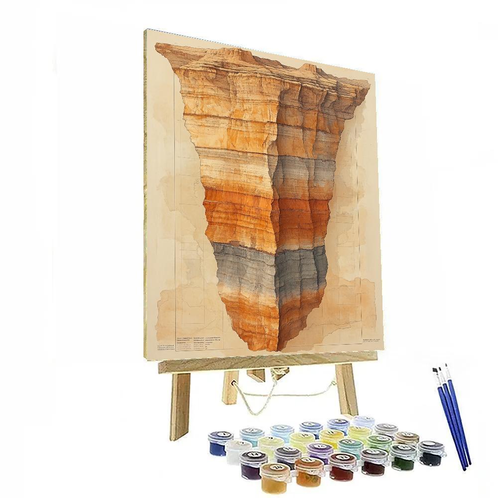 Leonardo Da Vinci Inspired Canyon Cross Section Numbered painting kits