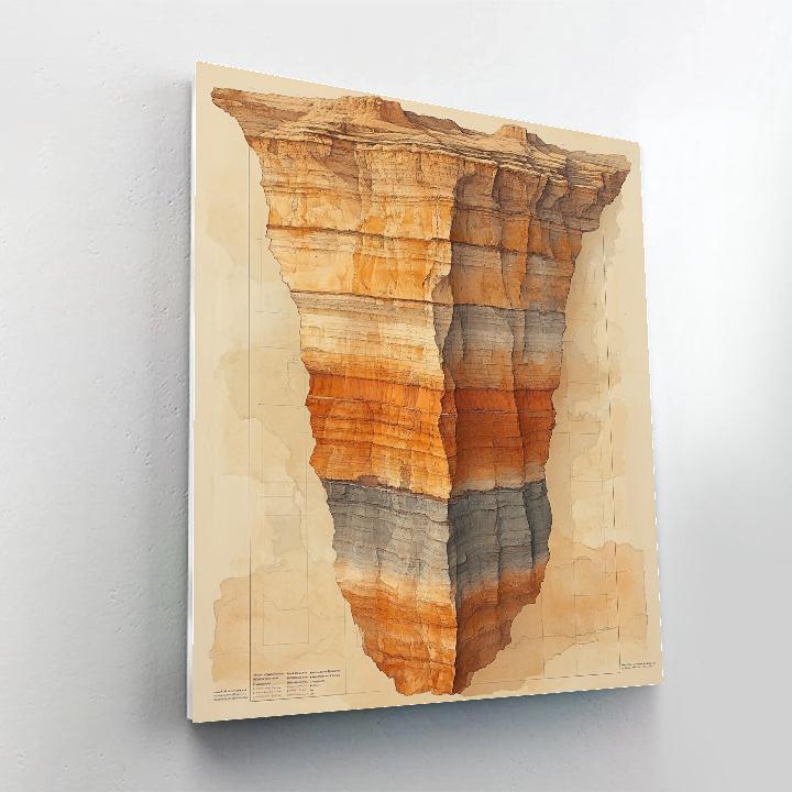 Leonardo Da Vinci Inspired Canyon Cross Section Numbered painting kits