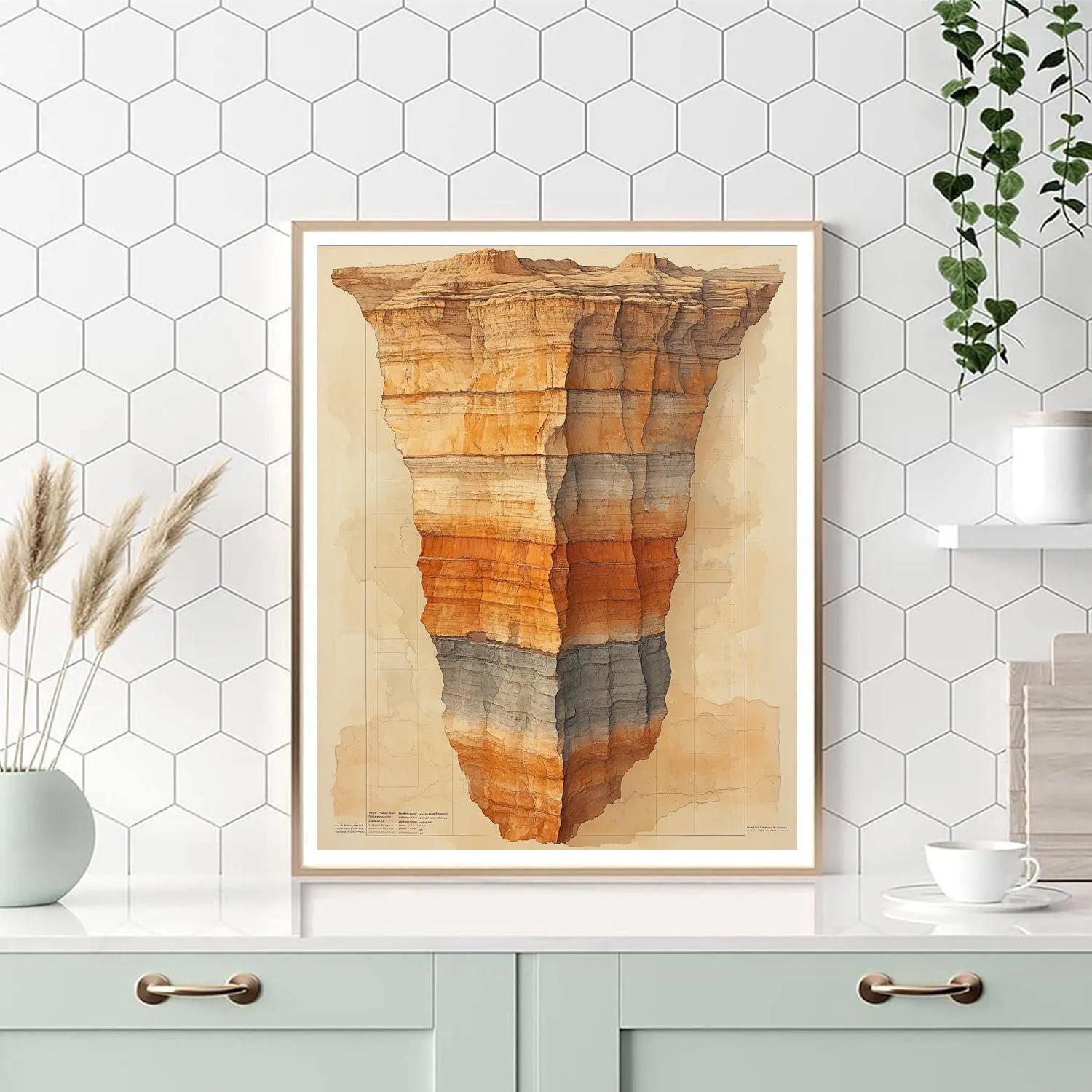 Leonardo Da Vinci Inspired Canyon Cross Section Numbered painting kits