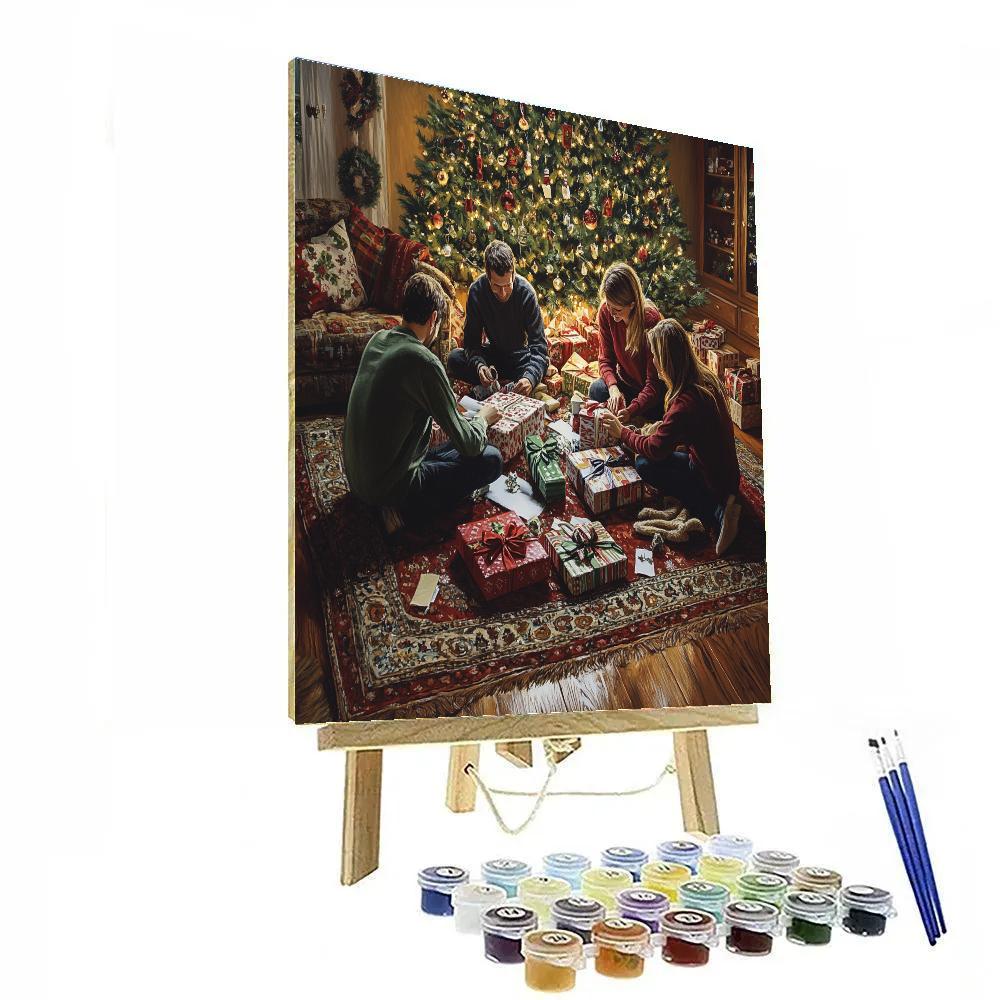 Midnight Gift Wrap Circle Paint by numbers art