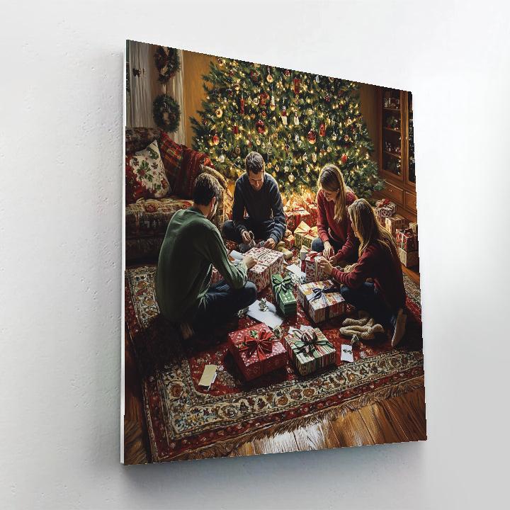 Midnight Gift Wrap Circle Paint by numbers art