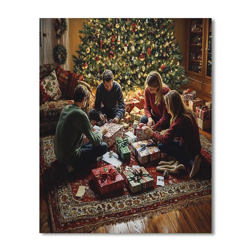 Midnight Gift Wrap Circle Paint by numbers art