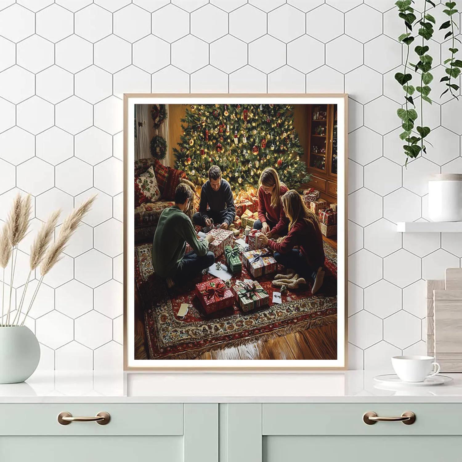 Midnight Gift Wrap Circle Paint by numbers art