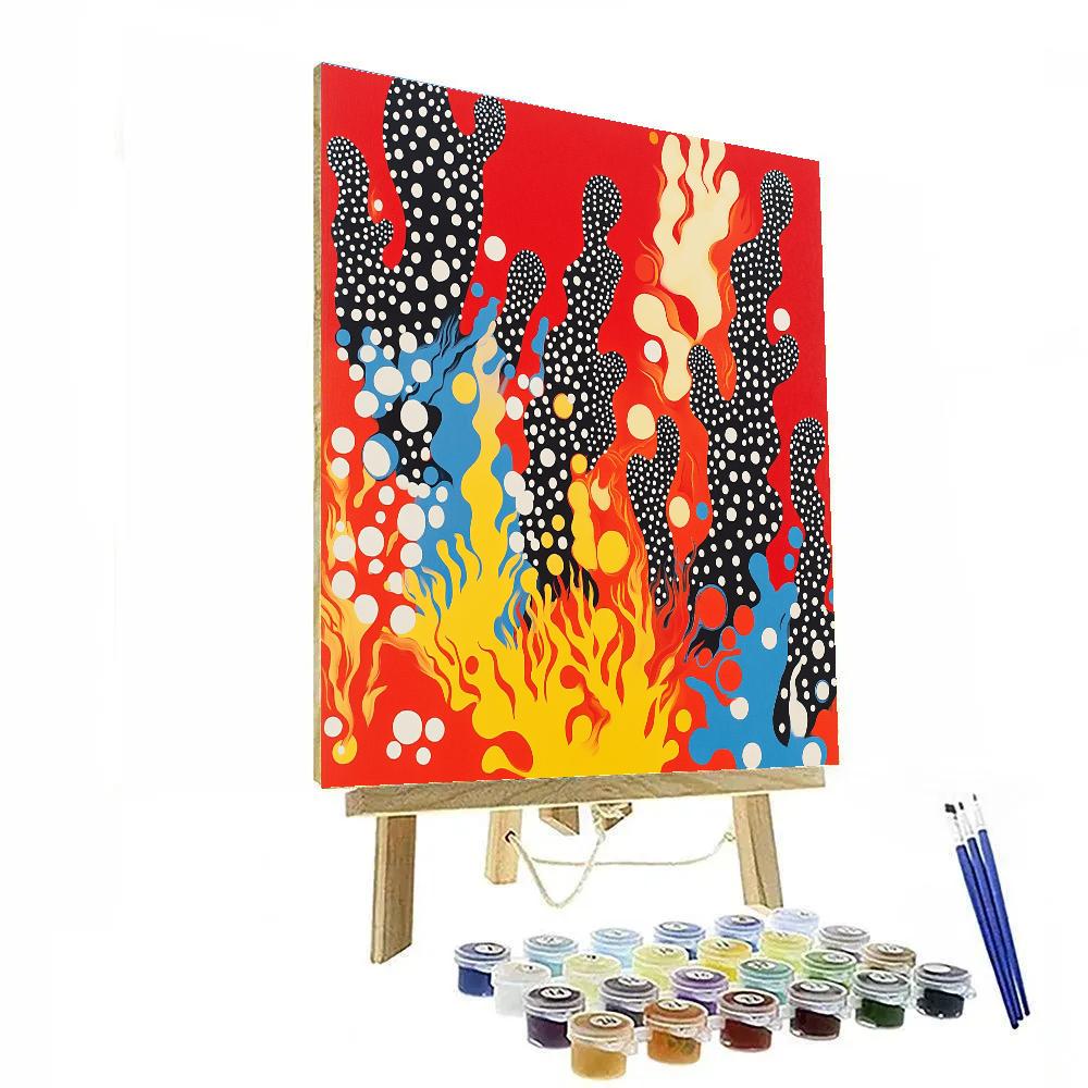 Yayoi Kusama Inspired Garden Of Self Obliterating Patterns Paint by numbers art