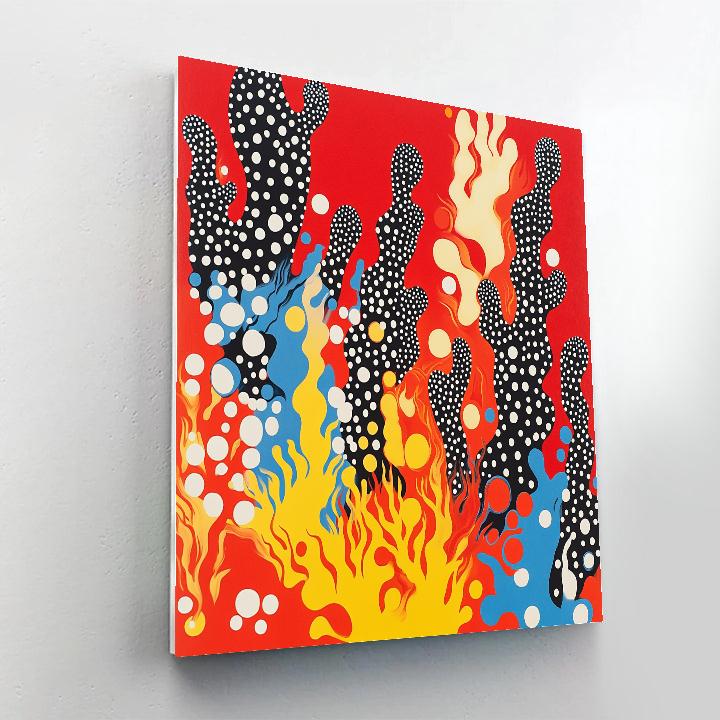 Yayoi Kusama Inspired Garden Of Self Obliterating Patterns Paint by numbers art