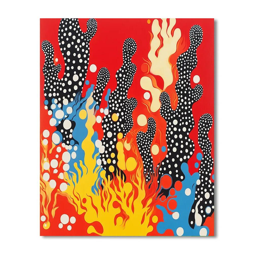 Yayoi Kusama Inspired Garden Of Self Obliterating Patterns Paint by numbers art