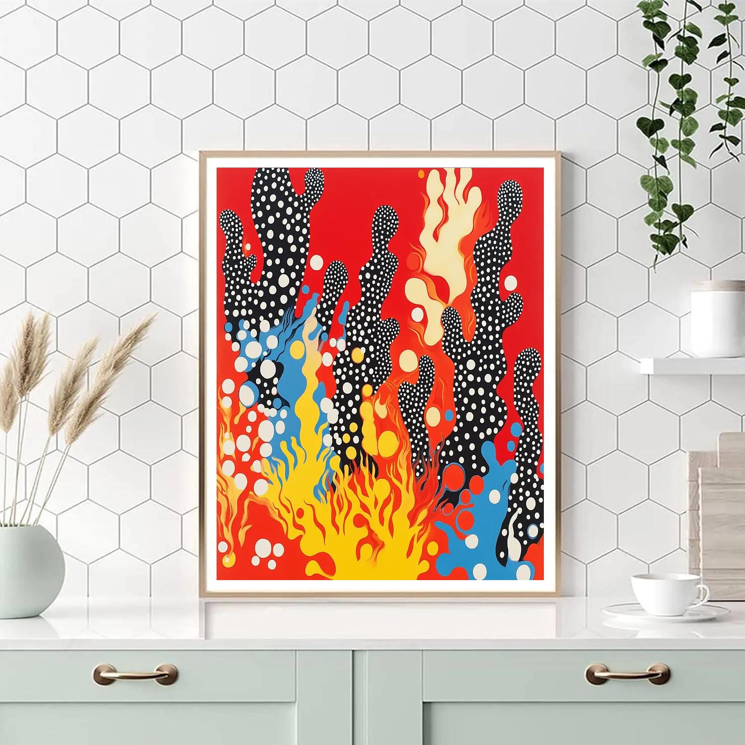 Yayoi Kusama Inspired Garden Of Self Obliterating Patterns Paint by numbers art