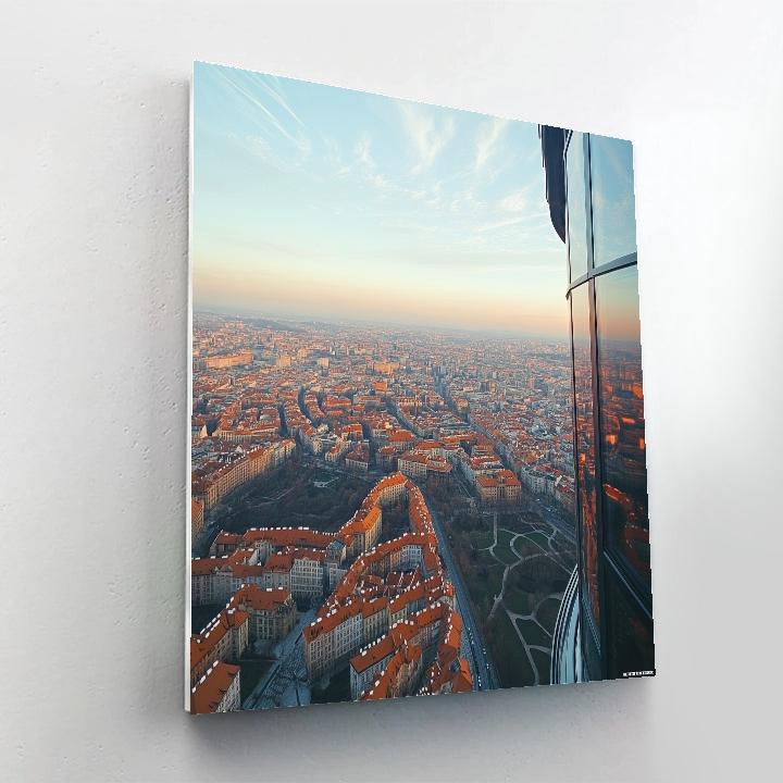 Skyline Panorama From Zizkov Television Tower Prague Czech Republic Painting by numbers kit