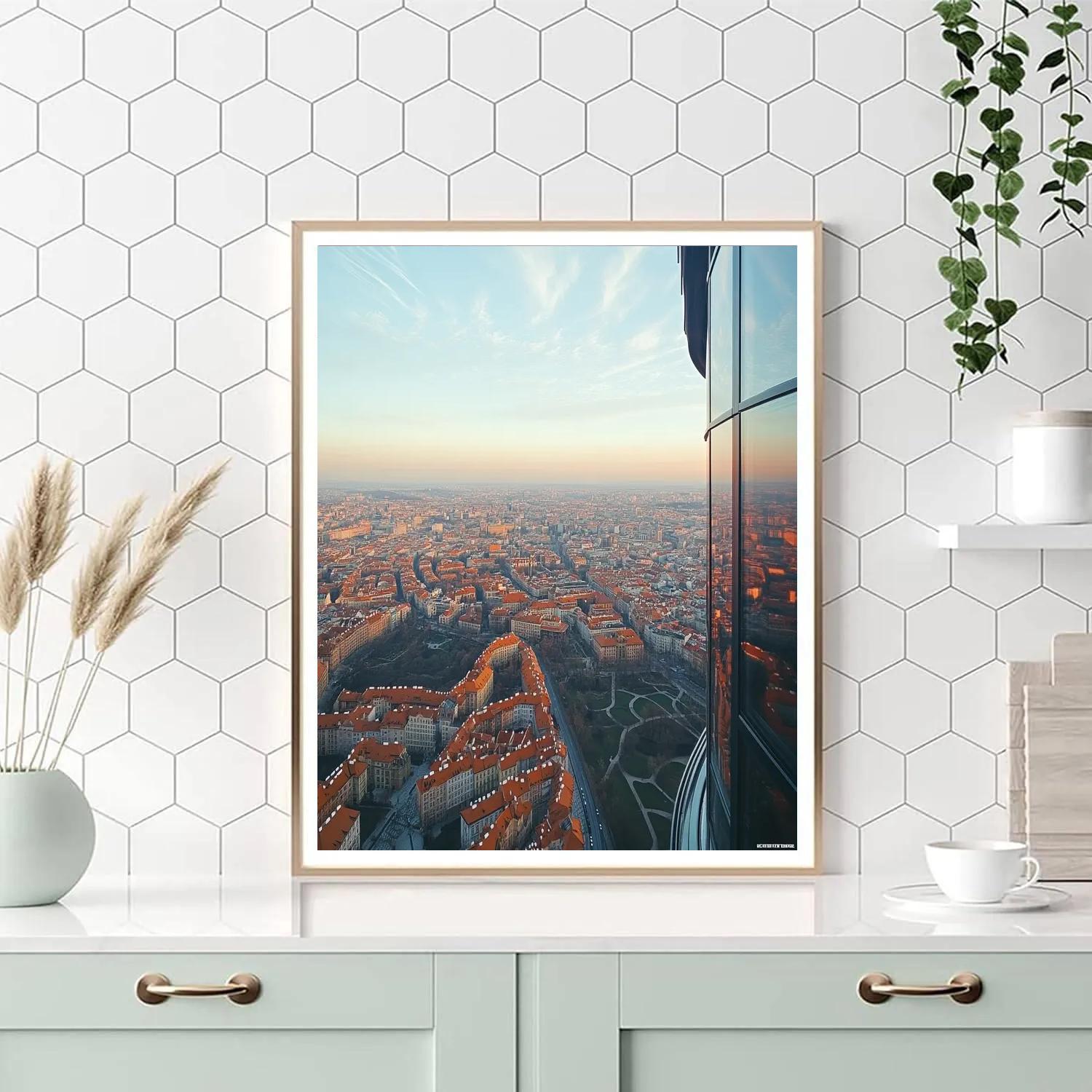Skyline Panorama From Zizkov Television Tower Prague Czech Republic Painting by numbers kit