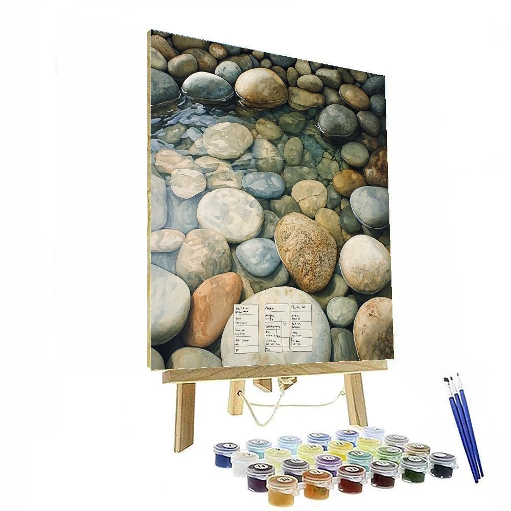Leonardo Da Vinci Inspired River Pebble Mosaic Painting by numbers kit