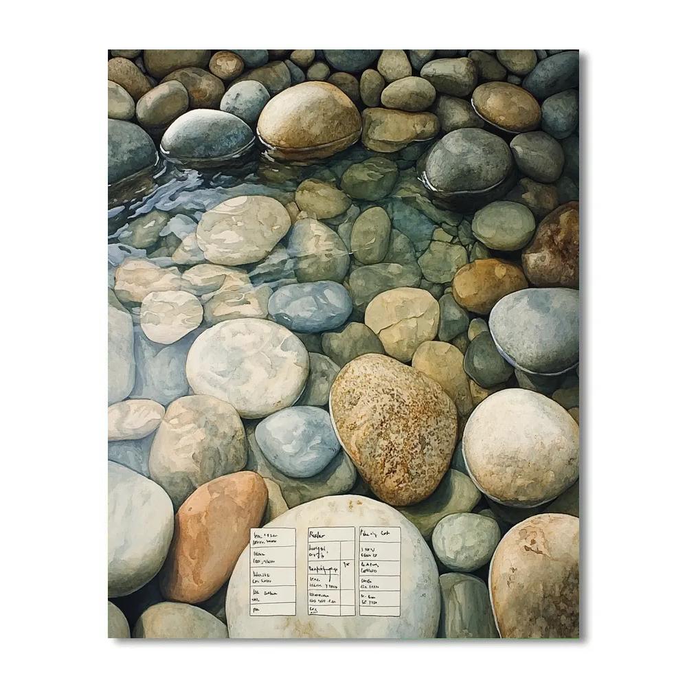 Leonardo Da Vinci Inspired River Pebble Mosaic Painting by numbers kit