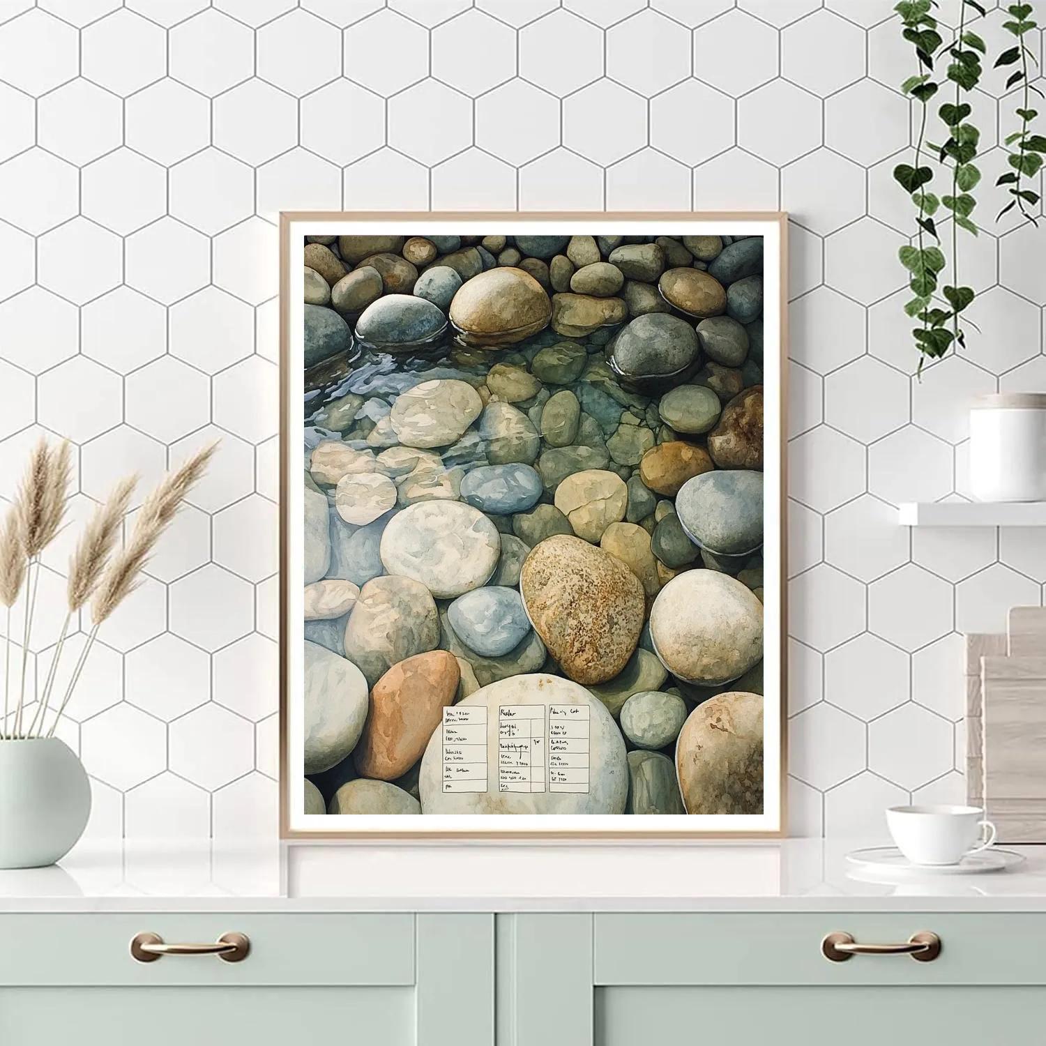 Leonardo Da Vinci Inspired River Pebble Mosaic Painting by numbers kit