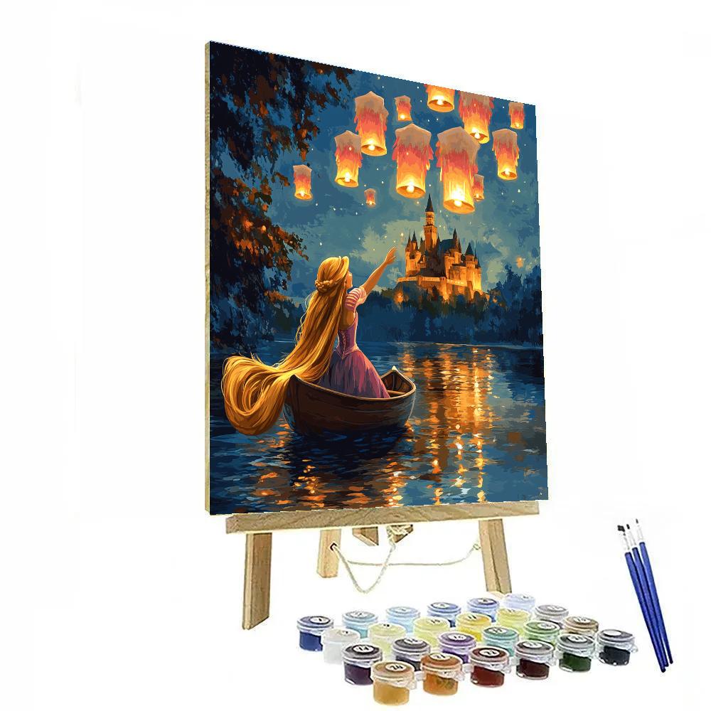 Rapunzel Lantern Festival River Disney Inspired DIY paint by numbers