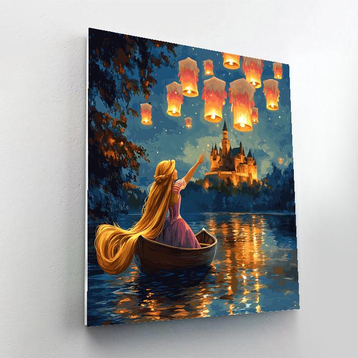 Rapunzel Lantern Festival River Disney Inspired DIY paint by numbers
