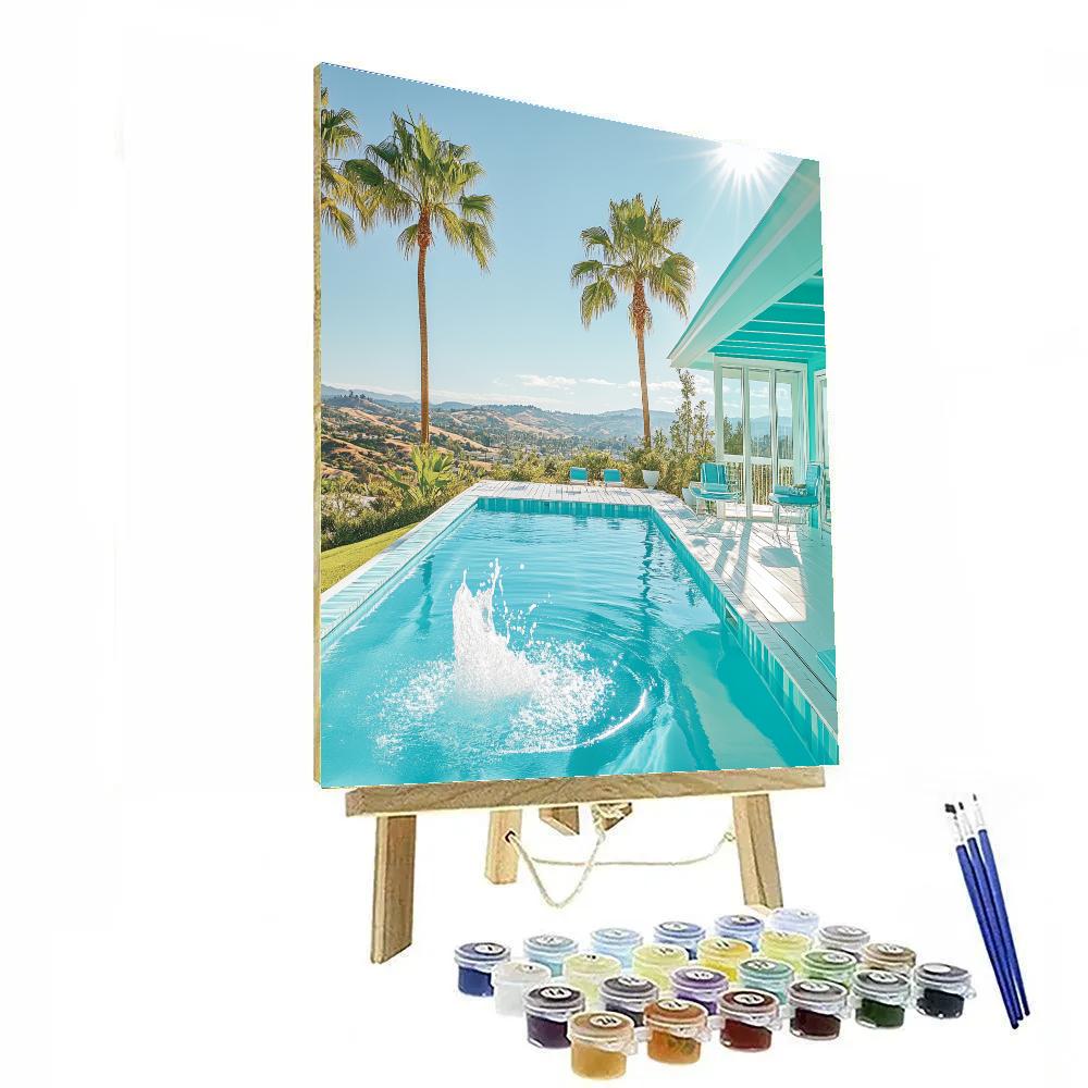 David Hockney Inspired Pool At Noon DIY paint by numbers