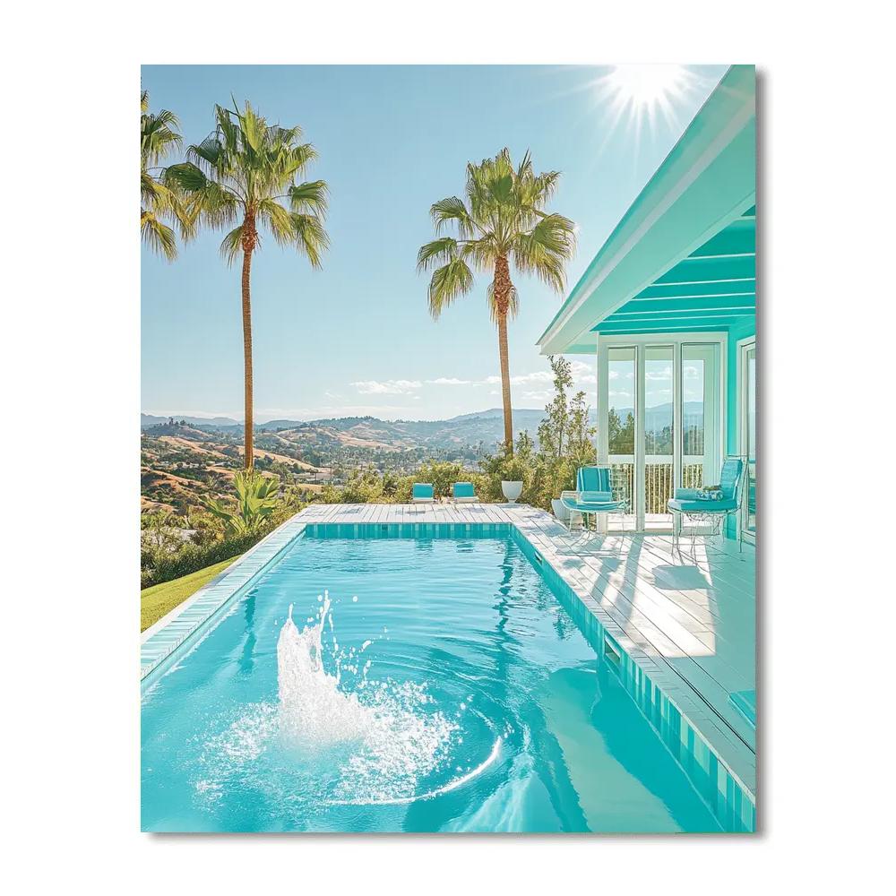 David Hockney Inspired Pool At Noon DIY paint by numbers