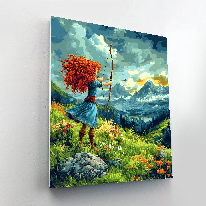 Merida Highland Archery Practice Disney Inspired Painting by numbers kit