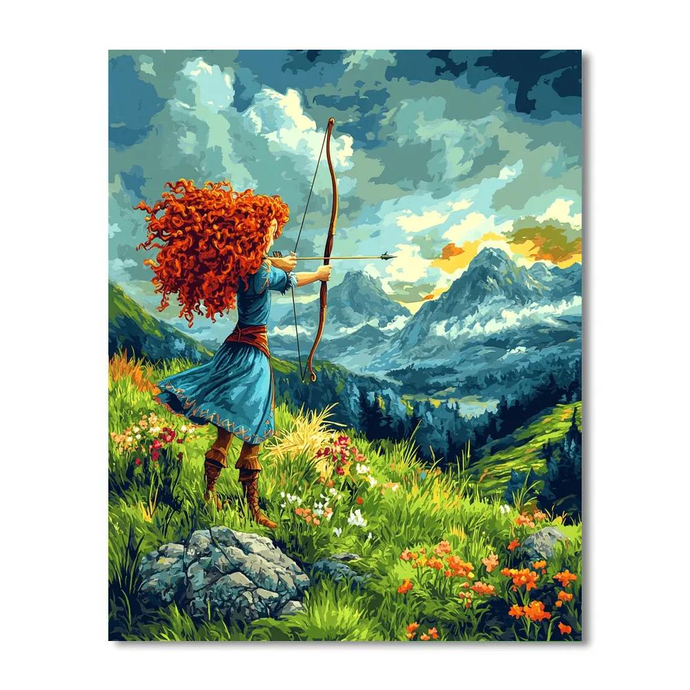 Merida Highland Archery Practice Disney Inspired Painting by numbers kit