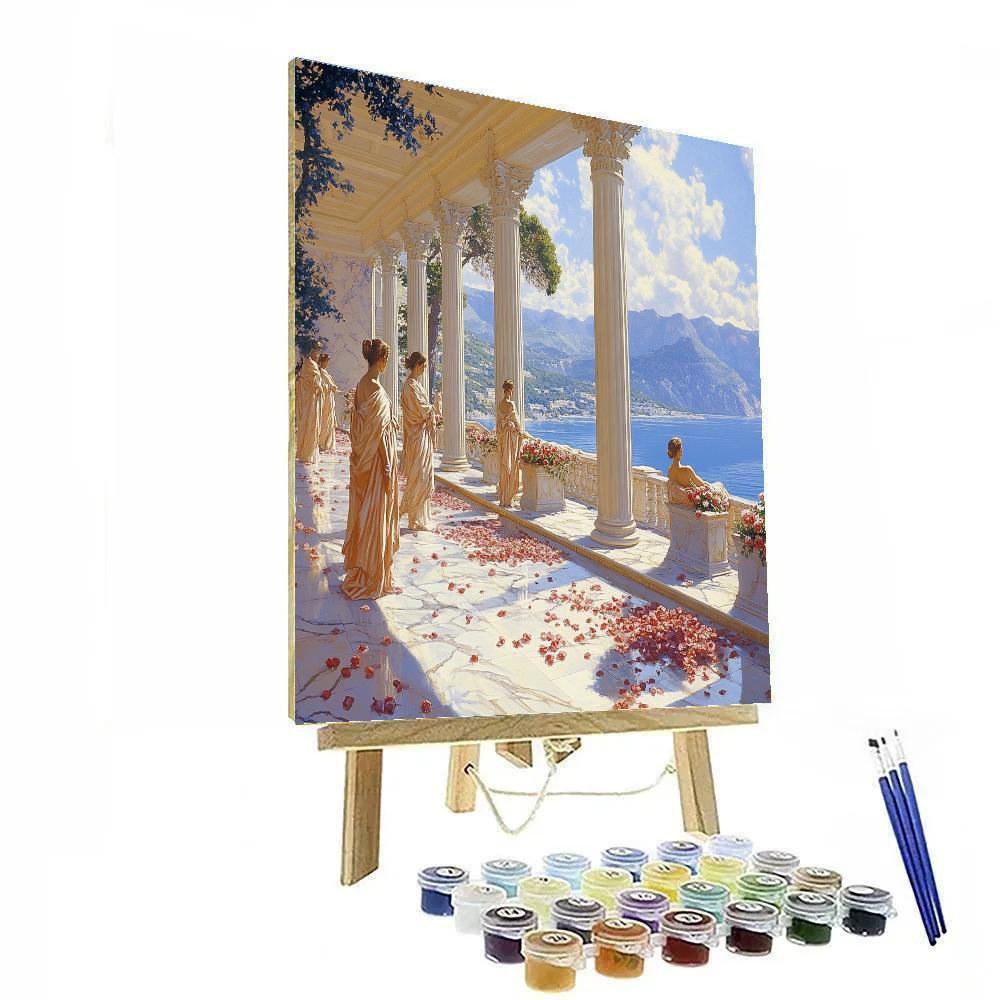 Alma Tadema Inspired Marble Garden Feast paint by numbers