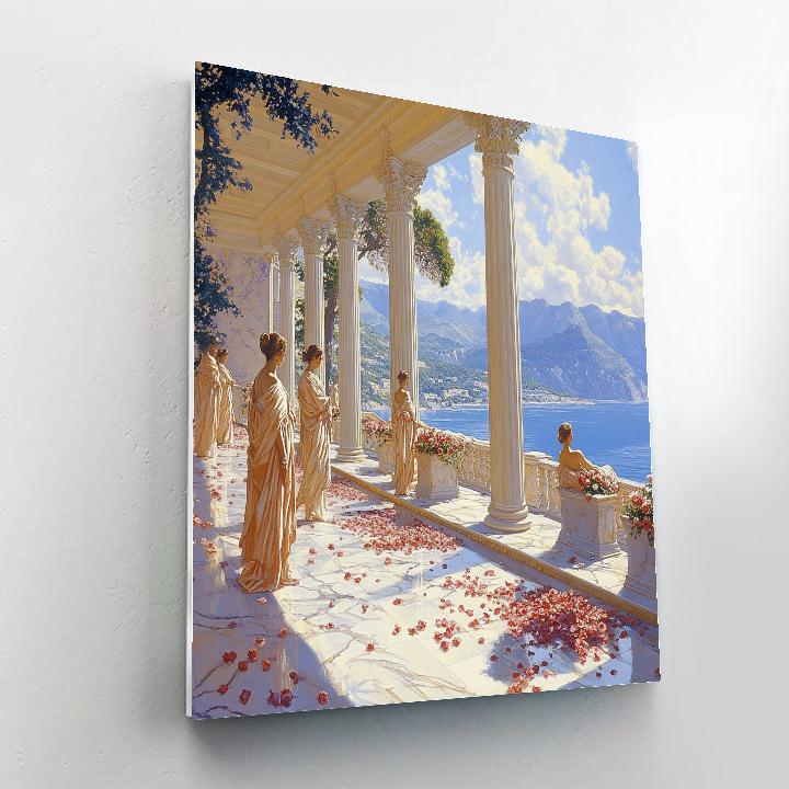 Alma Tadema Inspired Marble Garden Feast paint by numbers