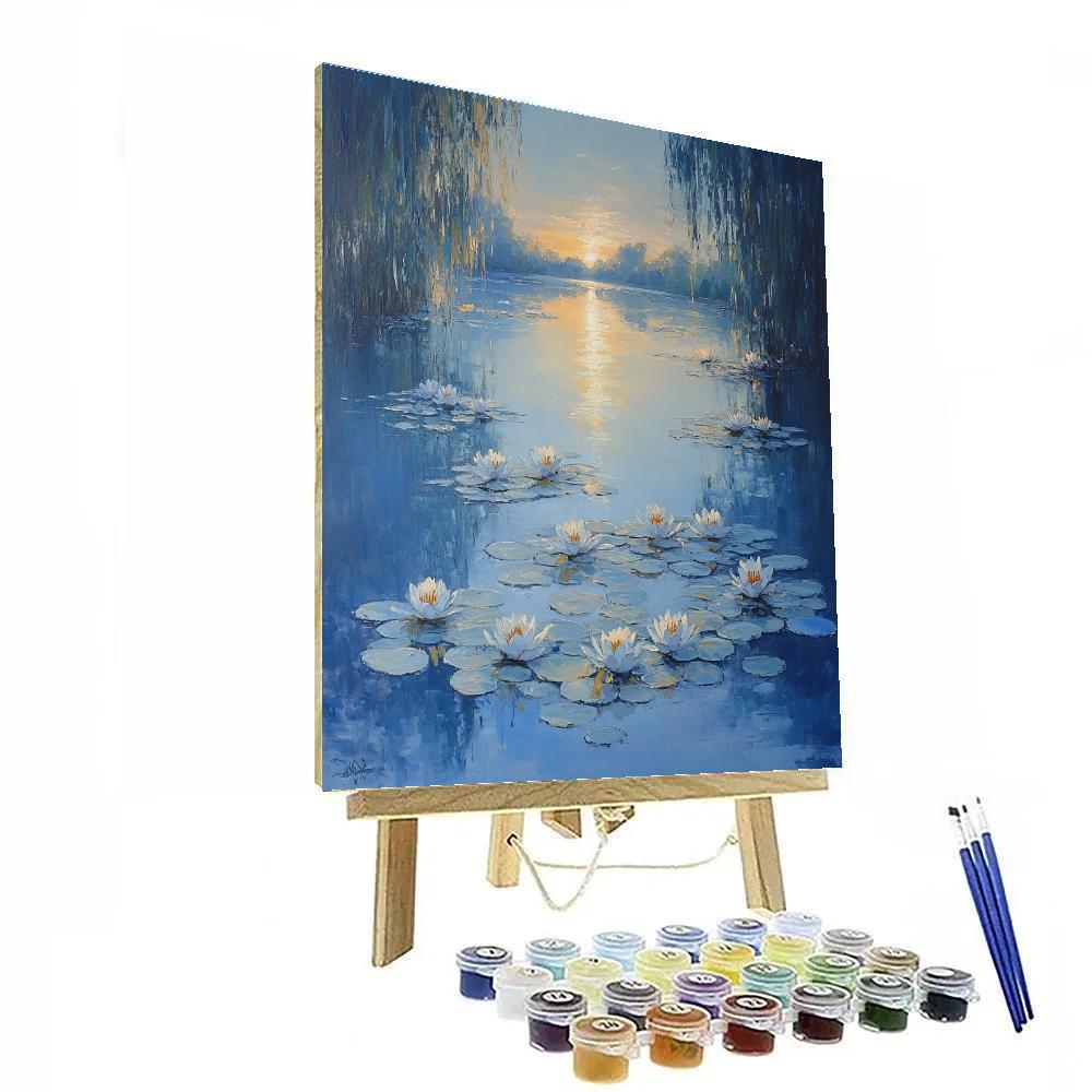 Claude Monet Inspired Silver Dawn Waterlilies paint by numbers