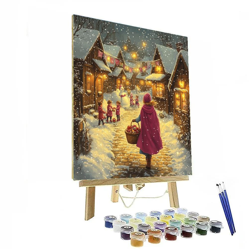 Anna Snowy Village Stroll Disney Inspired paint by color