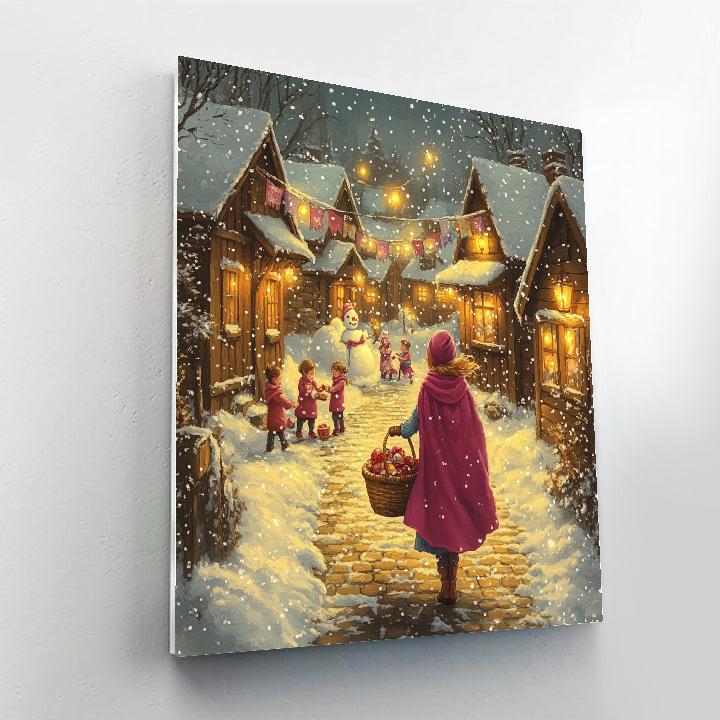 Anna Snowy Village Stroll Disney Inspired paint by color