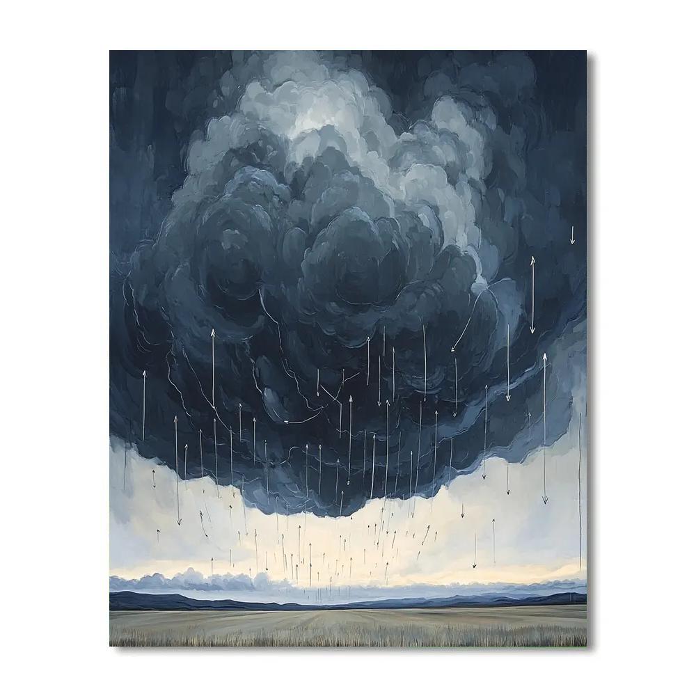 Leonardo Da Vinci Inspired Storm Cloud Cross Winds Numbered painting kits