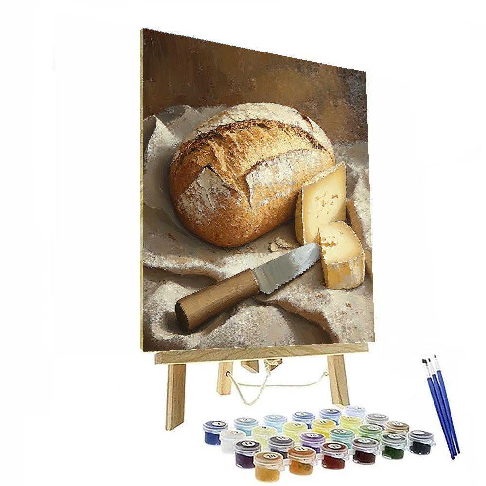 Chardin Inspired Bread And Cheese Number painting