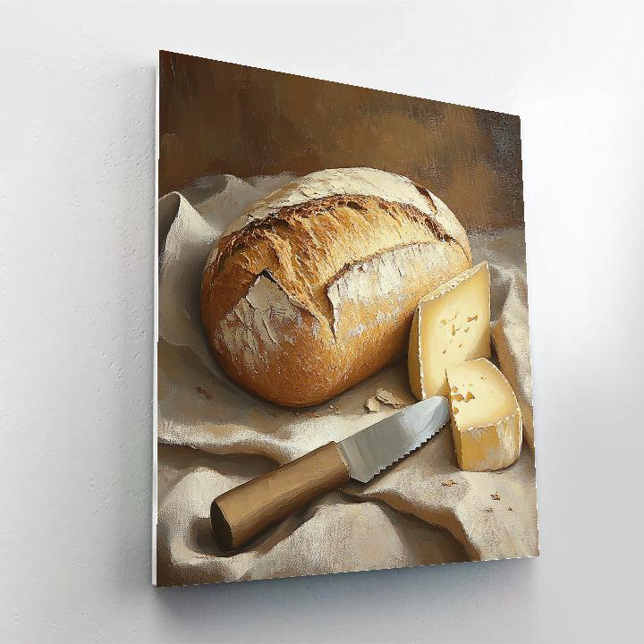 Chardin Inspired Bread And Cheese Number painting