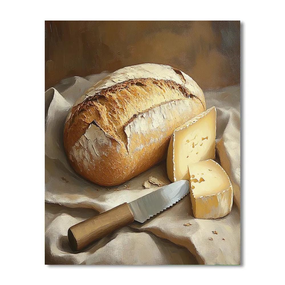Chardin Inspired Bread And Cheese Number painting