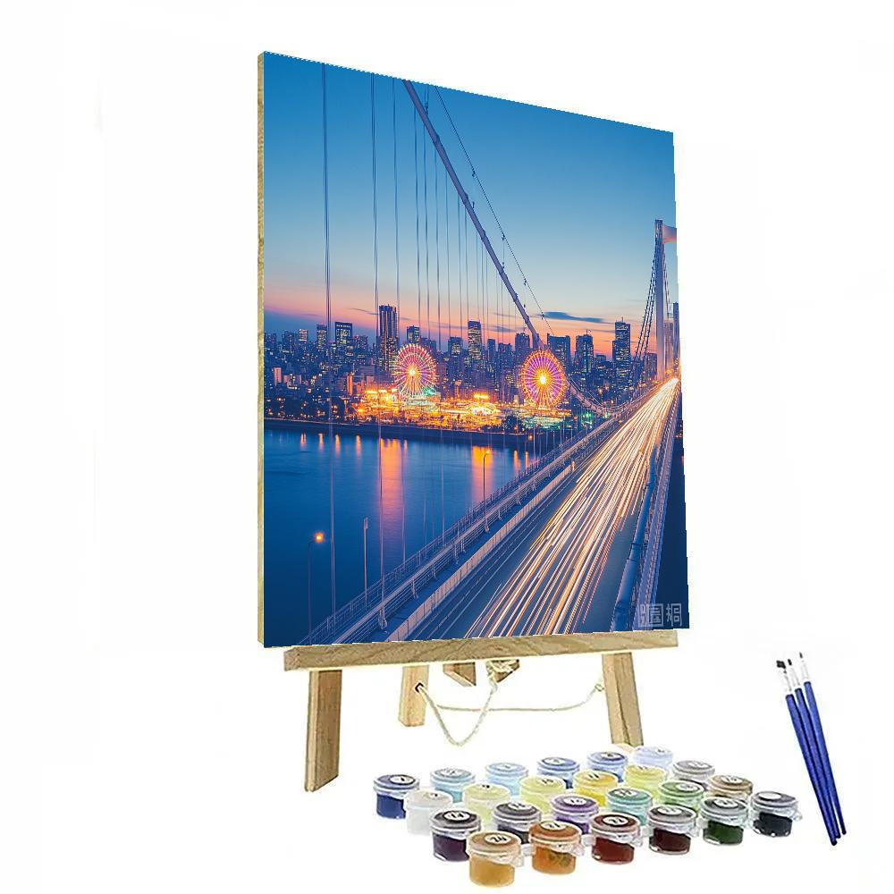 Skyline From Rainbow Bridge Odaiba Tokyo Japan Paint by numbers kits