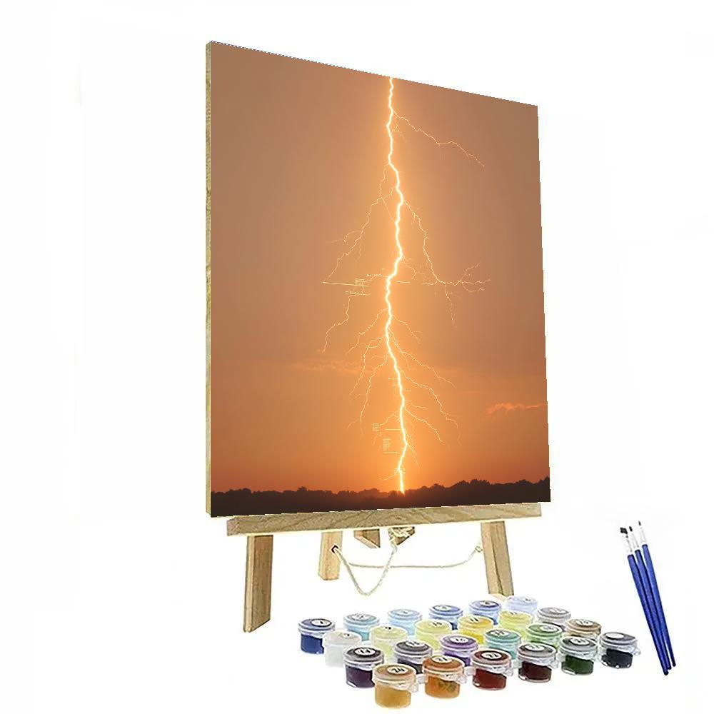 Leonardo Da Vinci Inspired Lightning Branch Diagram Painting by numbers kit