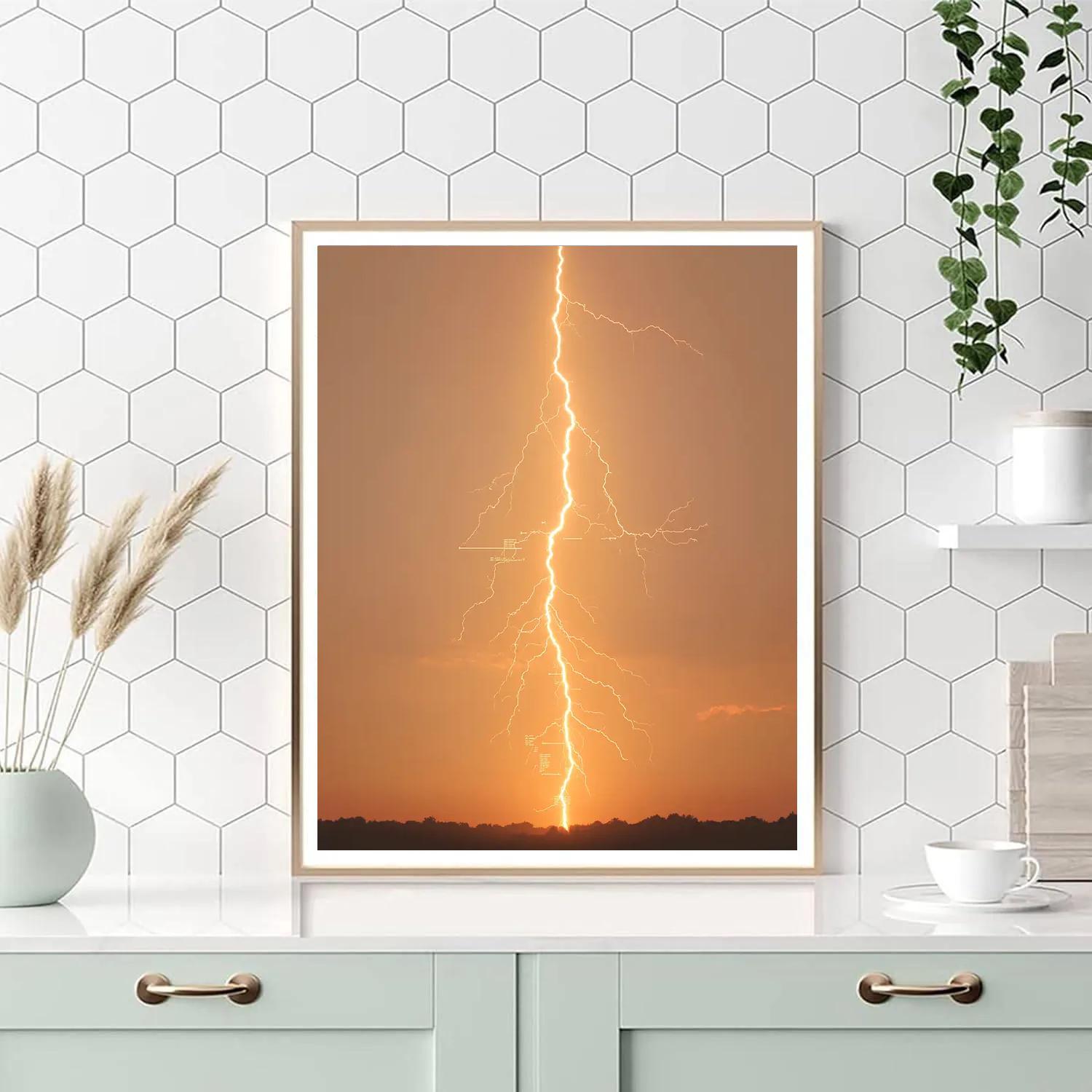 Leonardo Da Vinci Inspired Lightning Branch Diagram Painting by numbers kit