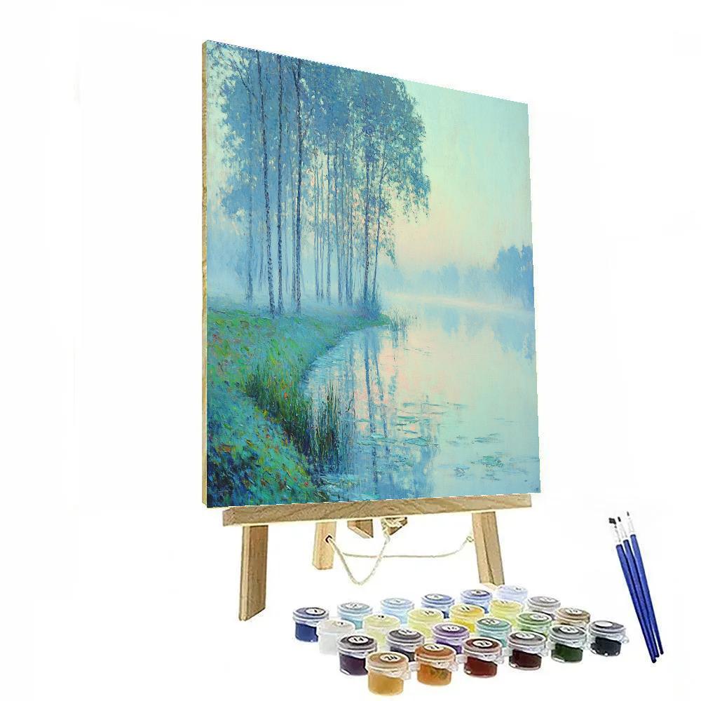 Claude Monet Inspired Misty Riverbank Morning DIY paint by numbers