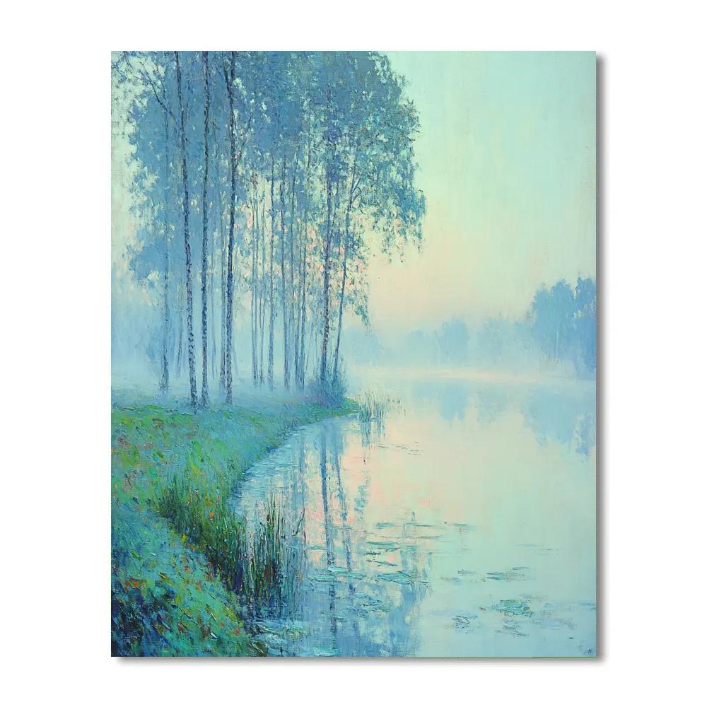 Claude Monet Inspired Misty Riverbank Morning DIY paint by numbers