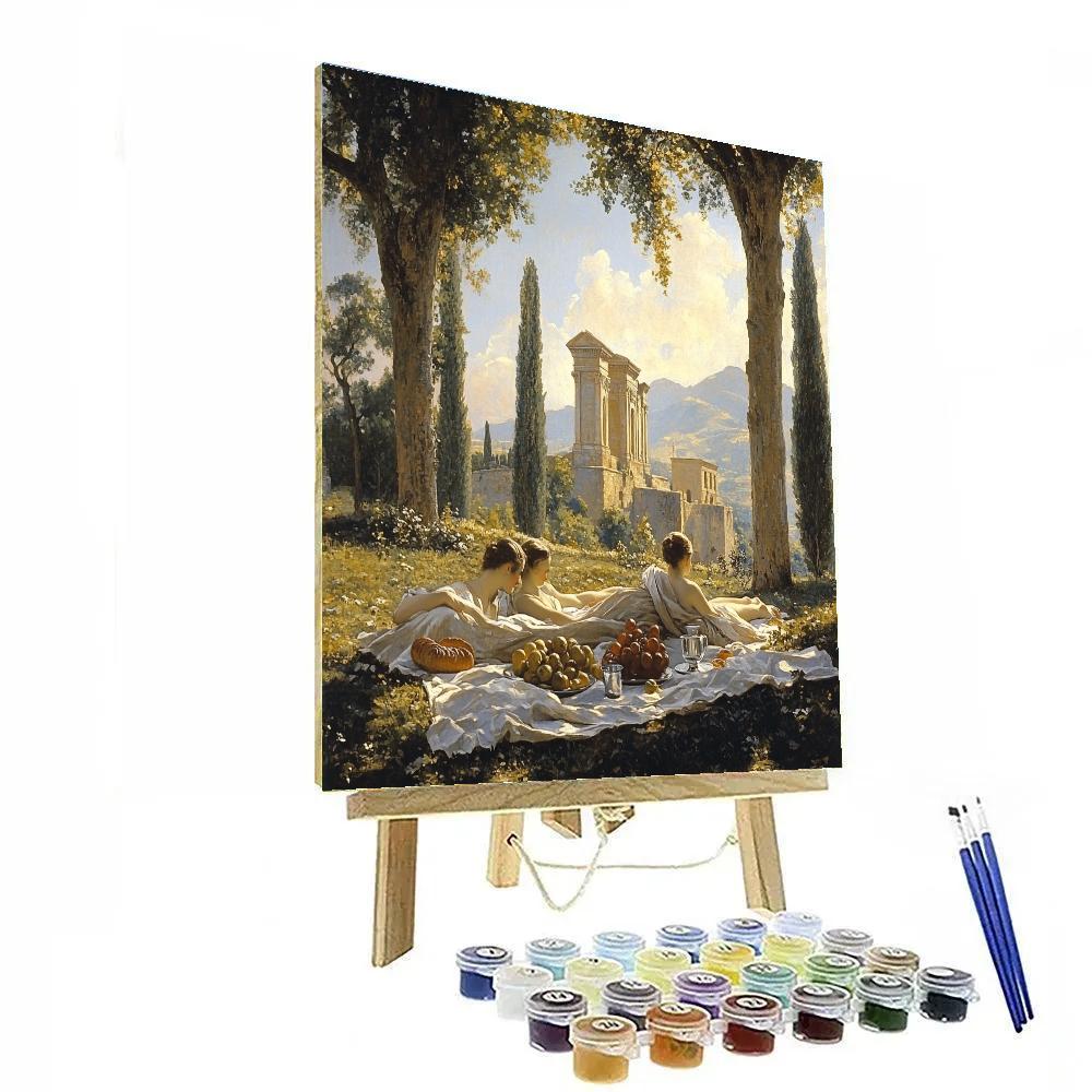 Raphael Inspired Serene Garden Picnic paint by color