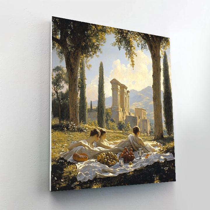 Raphael Inspired Serene Garden Picnic paint by color