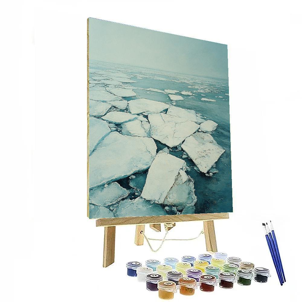 Leonardo Da Vinci Inspired Polar Ice Geometry paint by color