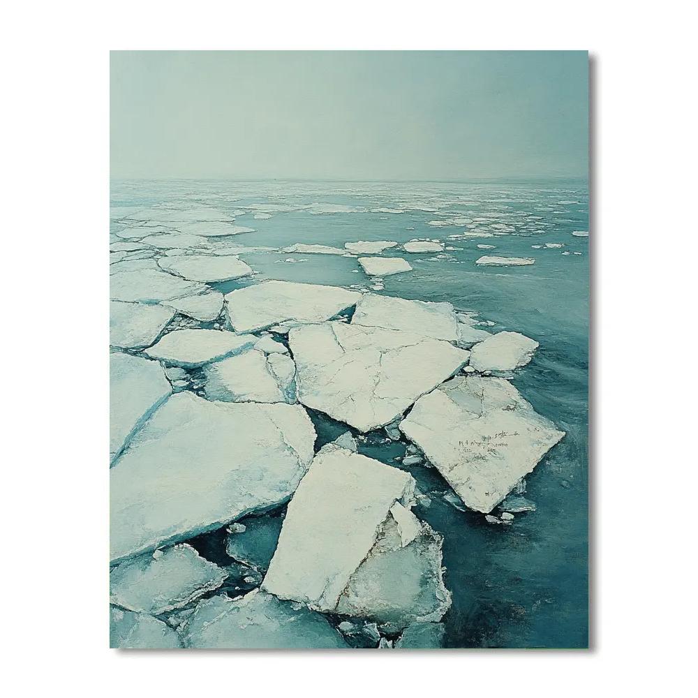 Leonardo Da Vinci Inspired Polar Ice Geometry paint by color