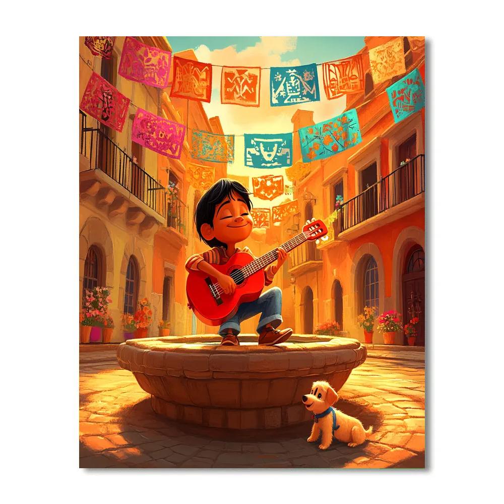 Miguel Plaza Guitar Serenade Disney Inspired Paint by numbers kits