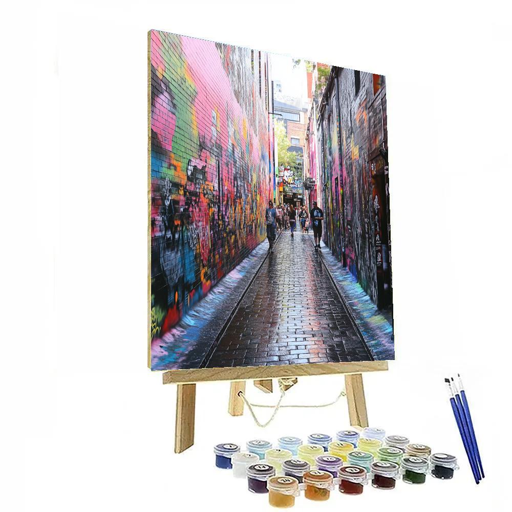Graffiti Covered Laneways Of Hosier Lane Melbourne Australia Number painting