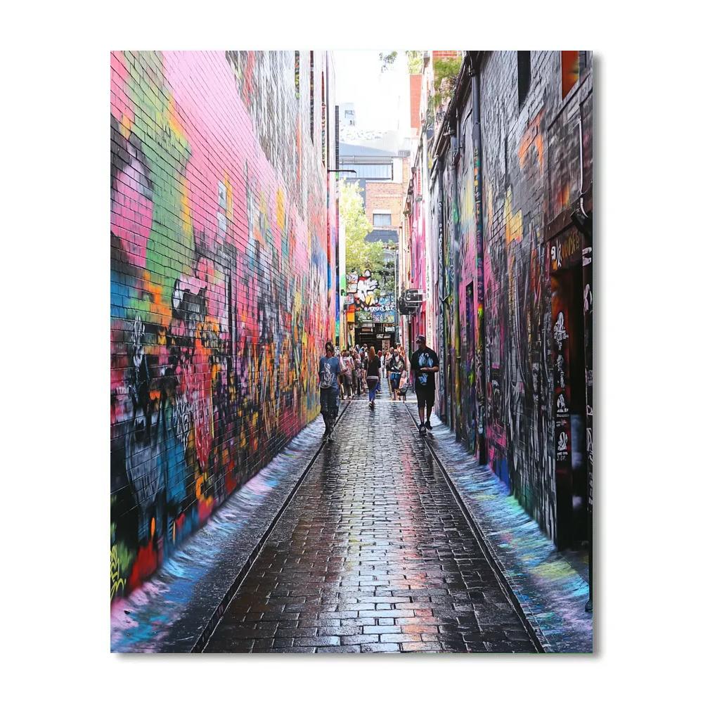 Graffiti Covered Laneways Of Hosier Lane Melbourne Australia Number painting