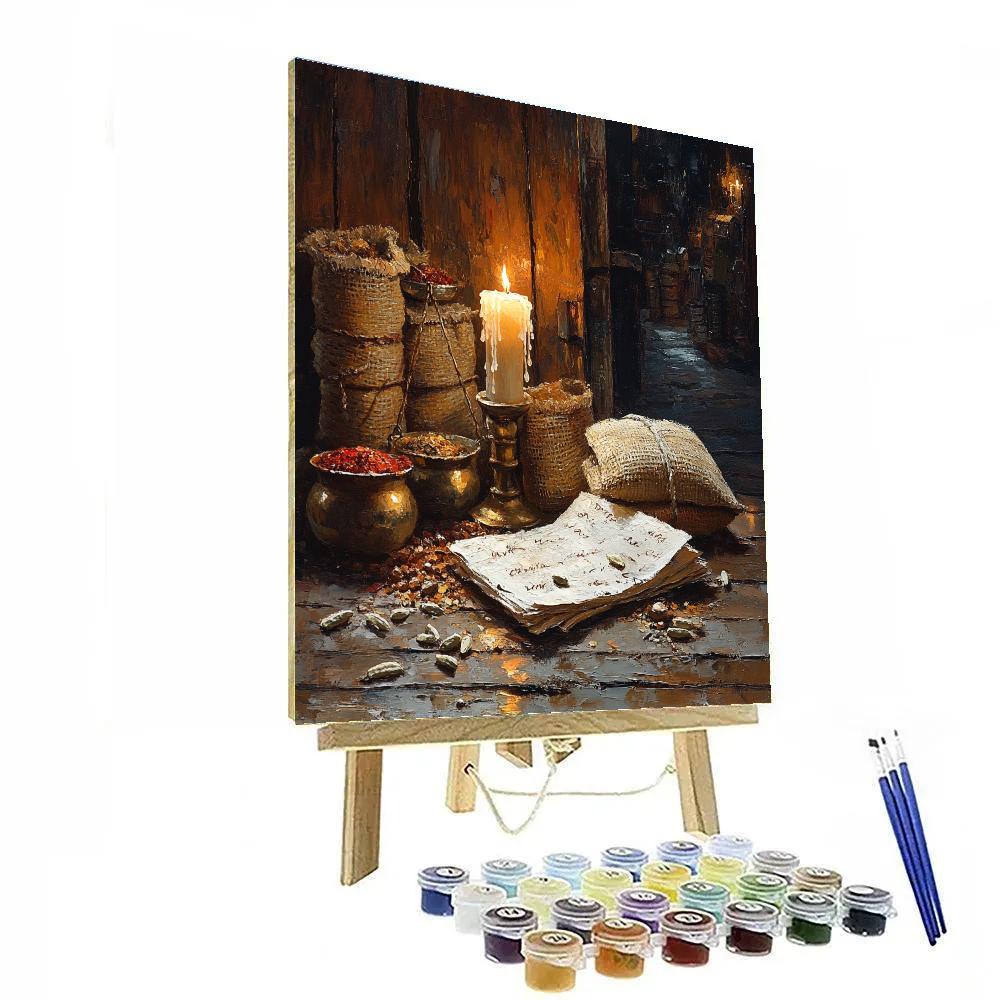 Rembrandt Inspired Merchant At The Market Numbered painting kits
