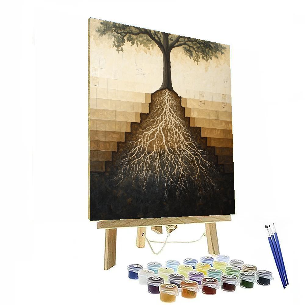 Leonardo Da Vinci Inspired Orchard Root Anatomy Paint by numbers kits